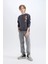 Erkek Çocuk Oversize Geniş Kalıp Bisiklet Yaka Sırt Baskılı Sweatshirt D5787A824WN 11