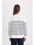 Relax Fit Bisiklet Yaka Çizgili İnce Sweatshirt A9255AX24WN 11