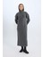 Regular Fit Fermuarlı Dik Yaka Uzun Kollu Triko Maxi Elbise B0195AX24WN 7