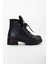 Mabel Taşlı Deri Bot Siyah 4