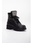 Mabel Taşlı Deri Bot Siyah 5