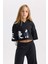 Kız Çocuk 2'li Takım Baskılı Sweatshirt Beli Lastikli Eşofman Altı D4066A824WN 10
