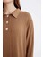 Regular Fit Polo Yaka Basic Düz Maxi Triko Elbise D5434AX24WN 11