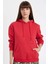 Relax Fit Kapüşonlu Kanguru Cepli Kalın Basic Düz Sweatshirt W1240AZ24WN 8