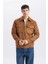 Slim Fit Dar Kesim Süet Mont Ceket Gömlek Yaka Cepli Astarlı Y5362AZ24AU 8