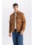 Slim Fit Dar Kesim Süet Mont Ceket Gömlek Yaka Cepli Astarlı Y5362AZ24AU 9