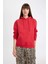 Relax Fit Kapüşonlu Kanguru Cepli Kalın Basic Düz Sweatshirt W1240AZ24WN 10