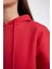 Relax Fit Kapüşonlu Kanguru Cepli Kalın Basic Düz Sweatshirt W1240AZ24WN 12