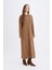 Regular Fit Polo Yaka Basic Düz Maxi Triko Elbise D5434AX24WN 8