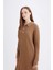 Regular Fit Polo Yaka Basic Düz Maxi Triko Elbise D5434AX24WN 10