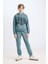 Erkek Çocuk 2'li Takım Kapüşonlu Baskılı Sweatshirt Beli Lastikli Eşofman Altı D3561A824WN 7