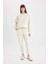 Oversize Geniş Kalıp Bisiklet Yaka Kalın Basic Düz Sweatshirt V2697AZ24WN 7