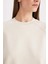 Oversize Geniş Kalıp Bisiklet Yaka Kalın Basic Düz Sweatshirt V2697AZ24WN 10