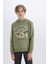 Erkek Çocuk 2'li Takım Kapüşonlu Baskılı Sweatshirt Beli Paçası Lastikli Eşofman Altı D3601A824WN 13