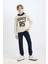Erkek Çocuk 2'li Takım Baskılı Kapüşonlu Sweatshirt Eşofman Altı D4741A8NS 7