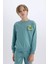 Erkek Çocuk 2'li Takım Baskılı Sweatshirt Eşofman Altı D5223A8NS 9