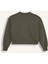 Boxy Fit Bisiklet Yaka Kalın Basic Düz Sweatshirt B8568AX24WN 14