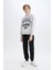 Erkek Çocuk 2'li Takım Kapüşonlu Baskılı Sweatshirt Beli Lastikli Eşofman Altı D4746A824WN 13