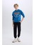Erkek Çocuk 2'li Takım Kapüşonlu Baskılı Sweatshirt Beli Lastikli Eşofman Altı D5672A824WN 11