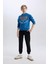 Erkek Çocuk 2'li Takım Kapüşonlu Baskılı Sweatshirt Beli Lastikli Eşofman Altı D5672A824WN 13