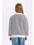 Kız Çocuk Oversize Geniş Kalıp Yarım Fermuarlı Çizgili Sweatshirt D2883A824WN 12