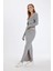 Slim Fit Dar Kesim Beli Lastikli Basic Düz Yırtmaçlı Maxi Triko Etek D5390AX24AU 9