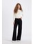 Wide Leg Kışlık Gabardin Siyah Pantolon Geniş Bol Paça Normal Bel Basic Düz D3766AX24AU 9