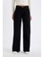 Wide Leg Kışlık Gabardin Siyah Pantolon Geniş Bol Paça Normal Bel Basic Düz D3766AX24AU 10
