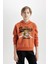 Erkek Çocuk 2'li Takım Kaplan Baskılı Kapüşonlu Sweatshirt Beli Lastikli Jogger Eşofman Altı D3559A824WN 11