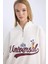 Coool Disney Mickey & Minnie Oversize Geniş Kalıp Fermuarlı Dik Yaka Baskılı Kalın Beyaz Sweatshirt D5958AX24WN 10