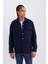 Lacivert Regular Fit Polo Yaka Basic Düz Uzun Kollu Gömlek Ceket D3374AX24AU 10