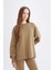 Regular Fit Bisiklet Yaka Basic Düz Sweatshirt Tunik D4800AX24AU 8