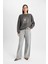 Relax Fit Bisiklet Yaka Baskılı İnce Sweatshirt D5925AX24AU 8