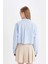 Coool Oversize Geniş Kalıp Basic Düz Cepli Oxford Uzun Kollu Crop Gömlek D4031AX24AU 15