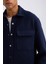 Lacivert Regular Fit Polo Yaka Basic Düz Uzun Kollu Gömlek Ceket D3374AX24AU 14