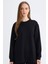 Regular Fit Bisiklet Yaka Basic Düz Siyah Sweatshirt Tunik D4598AX24AU 7