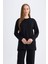 Regular Fit Bisiklet Yaka Basic Düz Siyah Sweatshirt Tunik D4598AX24AU 9