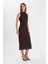 Bodycon Vücudu Saran Yarım Balıkçı Yaka Basic Düz Tül Kolsuz Maxi Abiye Elbise C3519AX24AU 7