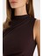 Bodycon Vücudu Saran Yarım Balıkçı Yaka Basic Düz Tül Kolsuz Maxi Abiye Elbise C3519AX24AU 10