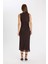 Bodycon Vücudu Saran Yarım Balıkçı Yaka Basic Düz Tül Kolsuz Maxi Abiye Elbise C3519AX24AU 12