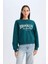 Regular Fit Bisiklet Yaka Baskılı İnce Sweatshirt D5928AX24AU 12