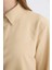 Relax Fit Gömlek Yaka Poplin Basic Düz Uzun Kollu Gömlek Tunik D4159AX24AU 10
