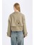Regular Kalıp Kısa Trençkot Smokin Yaka Düğmeli Pamuklu D5949AX24AU 15