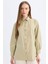 Relax Fit Gömlek Yaka Poplin Basic Düz Uzun Kollu Gömlek Tunik D4159AX24AU 6
