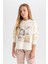 Kız Çocuk Pijama Takım Garfield Sweatshirt Üst Desenli Beli Lastikli Uzun Alt D6061A824WN 8