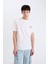 %100 Pamuk Regular Fit Bisiklet Yaka Baskılı Kısa Kollu Tişört 8