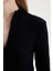 Fitted Dik Yaka Basic Düz Fermuarlı Fitilli Kaşkorse Crop Siyah Hırka D5124AX24AU 11