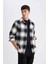 Regular Fit Polo Yaka Kareli Oduncu Flanel Uzun Kollu Gömlek D3498AX24WN 9