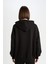Oversize Geniş Kalıp Kapüşonlu Baskılı Kalın Sweatshirt D5293AX24AU 11