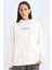 Oversize Geniş Kalıp Kapüşonlu Baskılı Kalın Sweatshirt D5292AX24AU 7